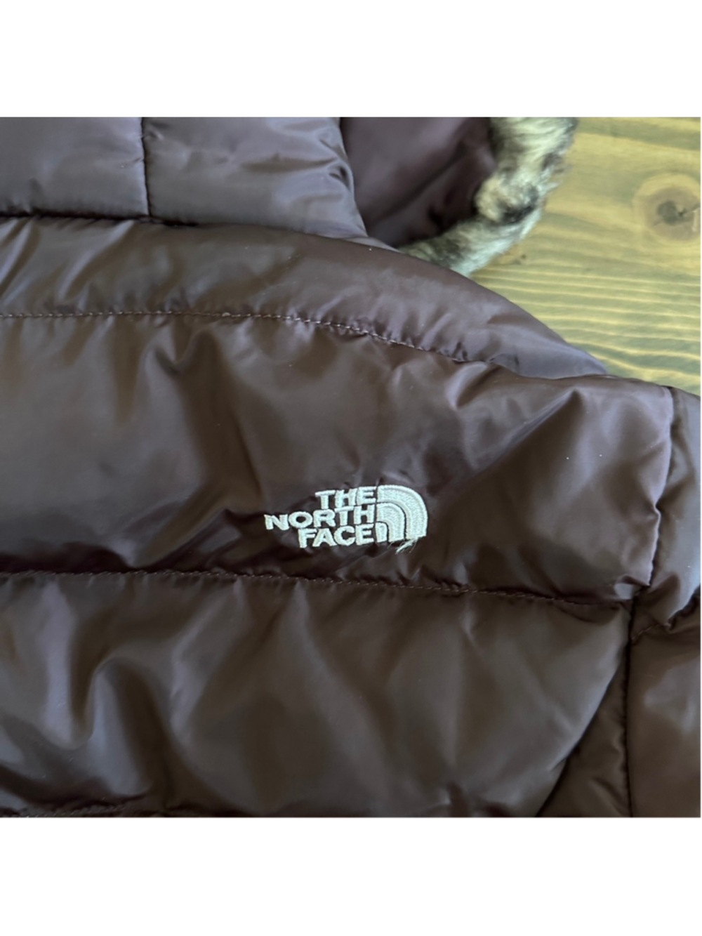 The North Face Purple Puffer Jacket M Faux Fur Hood Down Winter Coat - Picture 9 of 16